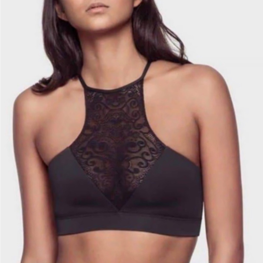 Kiki de Montparnasse Black Lace Athleisure Bralette, Size XS NWT